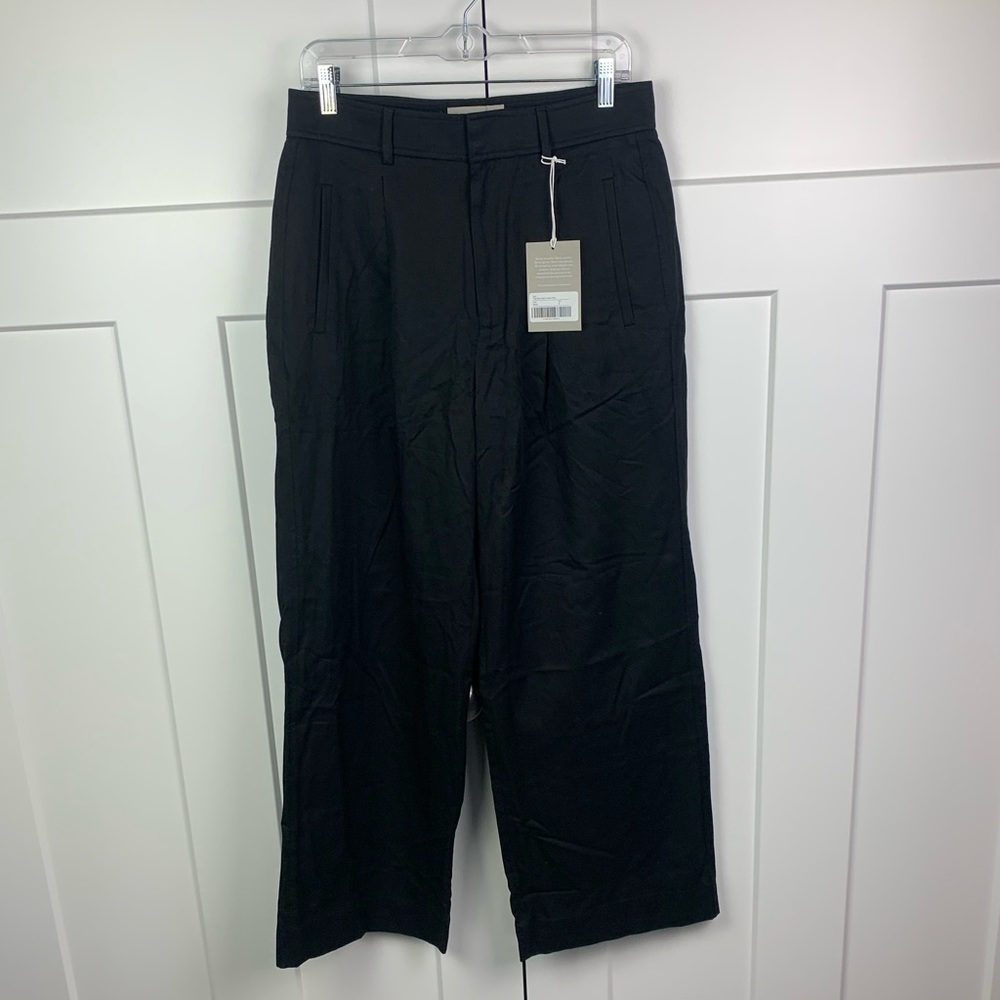 Everlane The Way High Drape Pant black size 10 wide leg Flowy dress